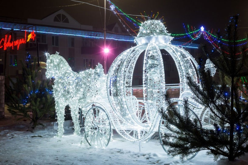 Новогоднее оформление городской площади. г. Азнакаево, Татарстан. Компания BigDecor