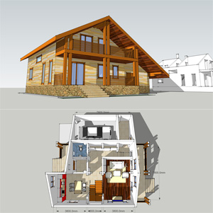 Проект двухэтажного одноквартирного дома с гаражем. АФ-студия. Архитектор: Дмитрий Антонов