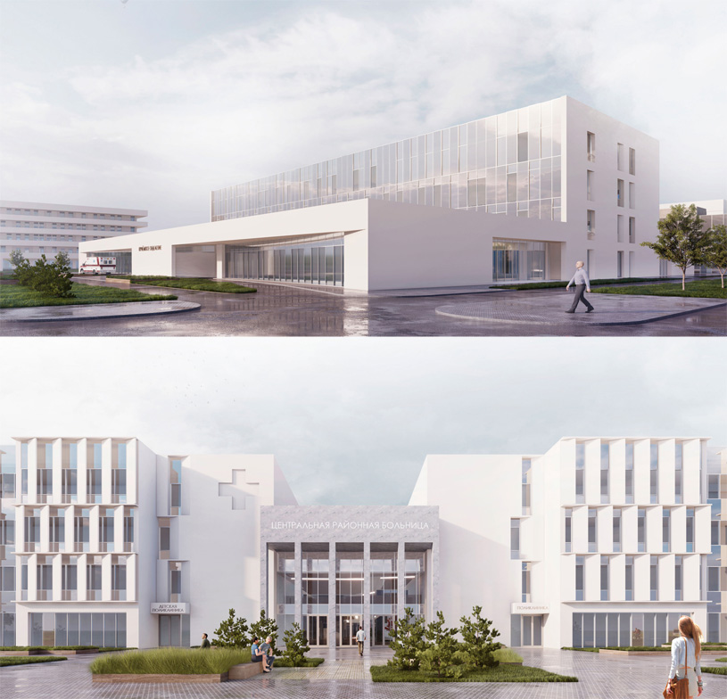 Конкурсный проект центральной районной больницы на 240 коек. Архитектурное бюро «Студия 44» (Санкт-Петербург)