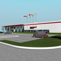 Проект здания фехтовального центра в Новосибирске. Проектная организация: «АкадемСтрой». Руководитель проекта: Турецкий Б.М. 2017 г.