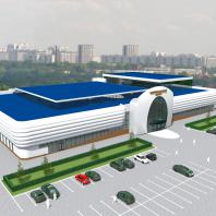 Проект здания фехтовального центра в Новосибирске. Проектная организация: «АкадемСтрой». Руководитель проекта: Турецкий Б.М. 2015 г.