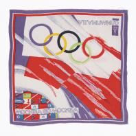 Шейный платок к Олимпиаде-80. Дизайнер: Т. Андреева. 1980-е. Шелк, печать